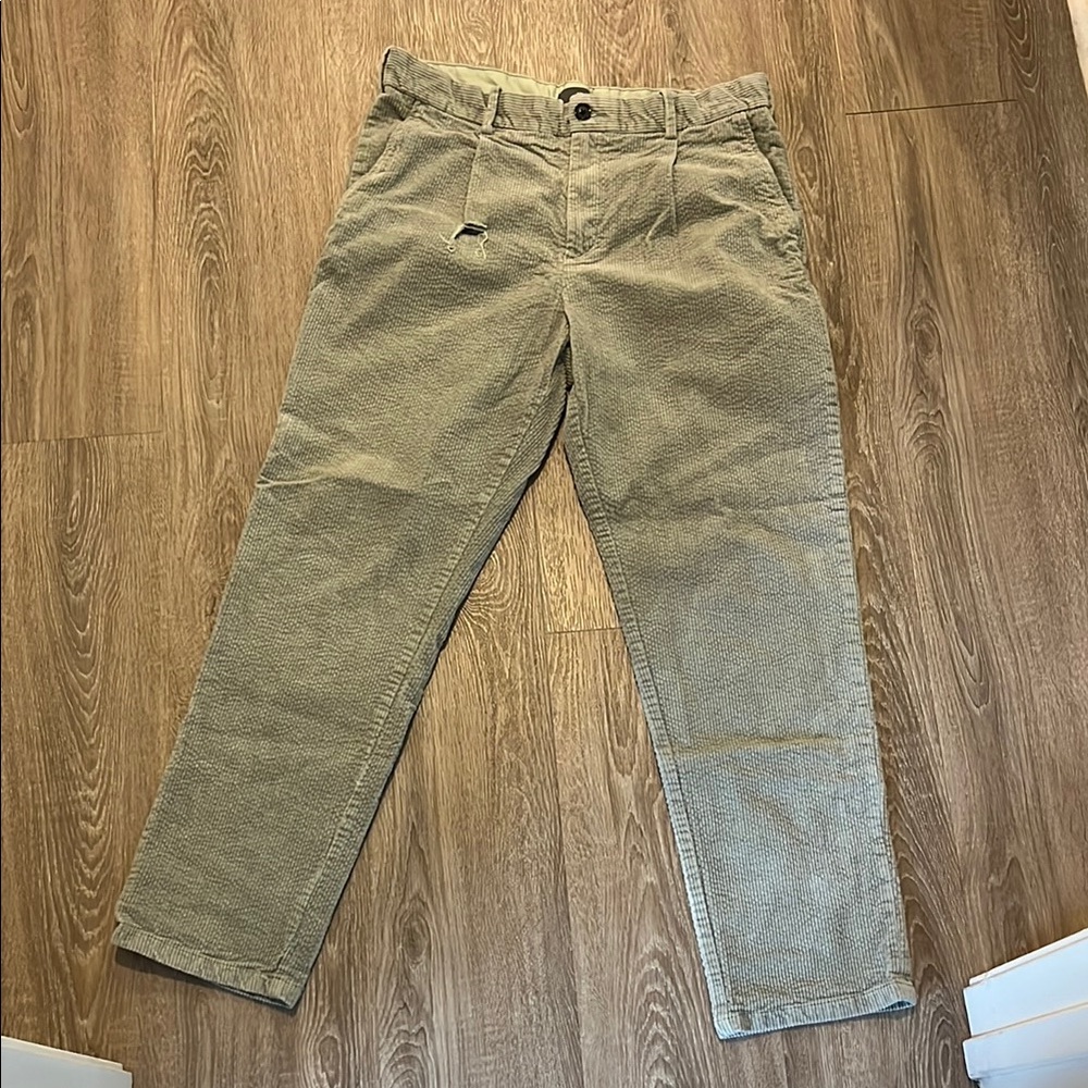 Men's Light Greenish Tan Corduroy Pants